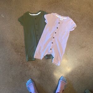 Nui Kids One Pieces in Green and Pink